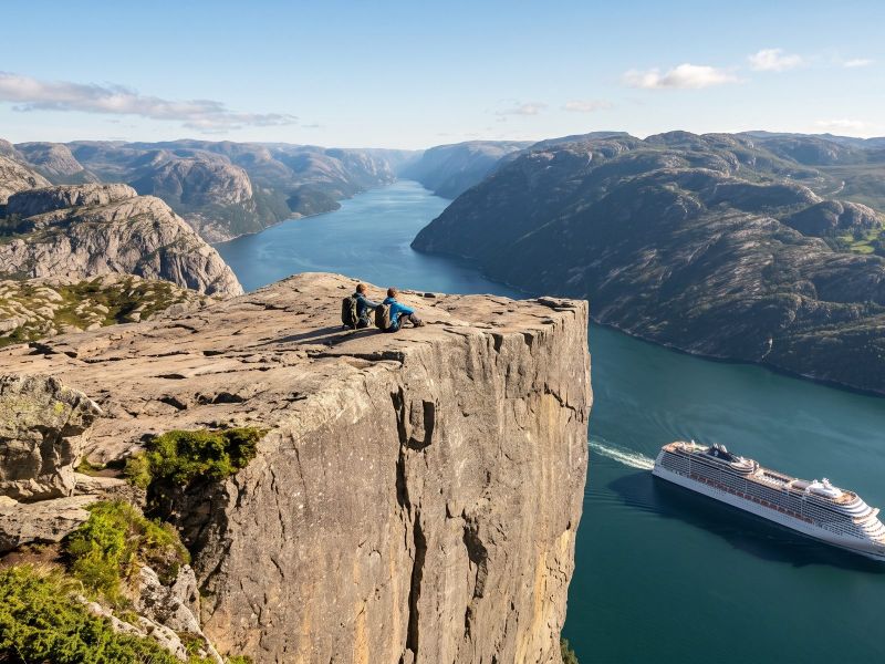 Preikestolen, the flat-topped cliff high above the Lysefjord